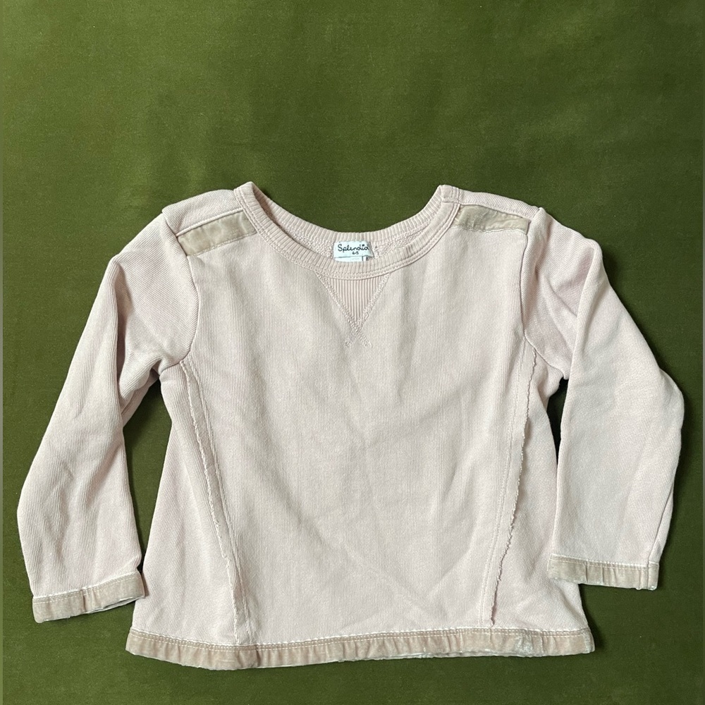 Splendid Light Pink Mixed Media Sweatshirt Little Kid Size 4-5